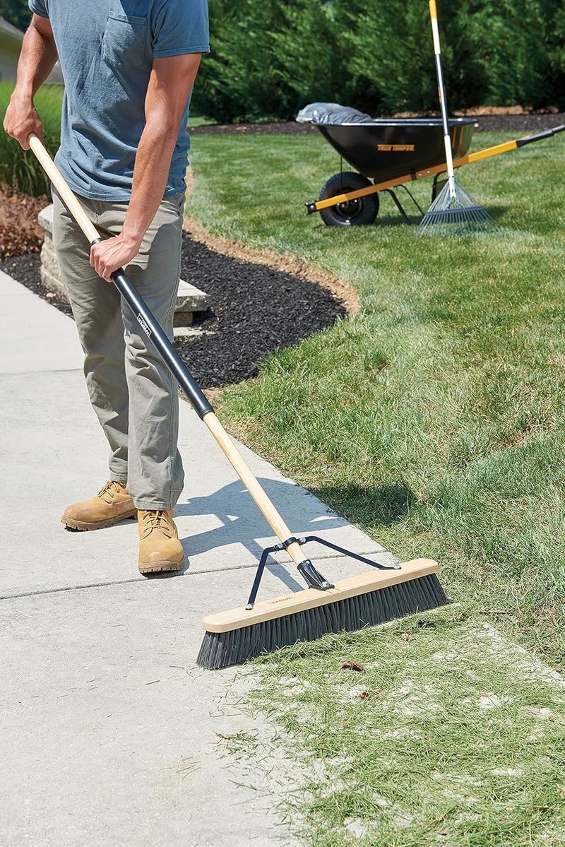 Harper 20224500 24 in. Outdoor Wet/Dry All-Purpose Push Broom with Dual-Bristles for Rough Surfaces, Wet or Dry, Dirt, Wet Grass, Mulch, Hay - Image 4